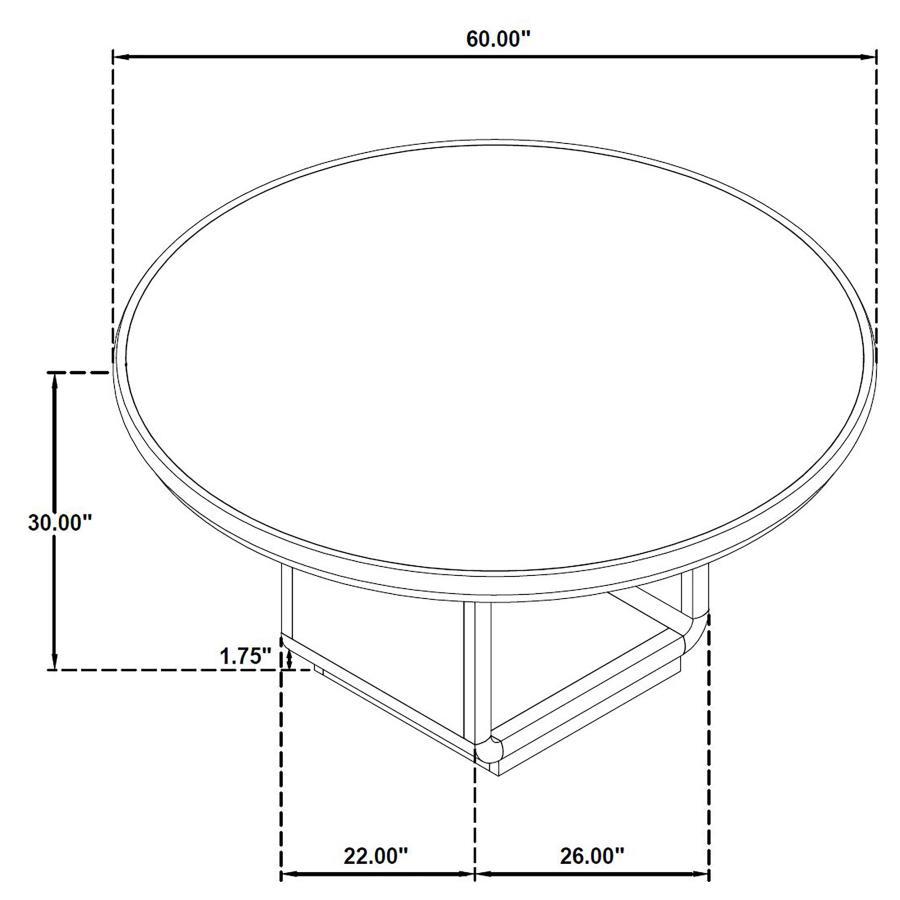 Leandro - 7 Piece Round Dining Table Set - Cream / Burnished Black