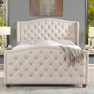 Marcella - Upholstered Shelter Headboard Bed Set by Jennifer Taylor Home | Bel Furniture