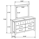 Hazlewood - 6-Drawer Bedroom Dresser With Mirror - Vineyard Oak