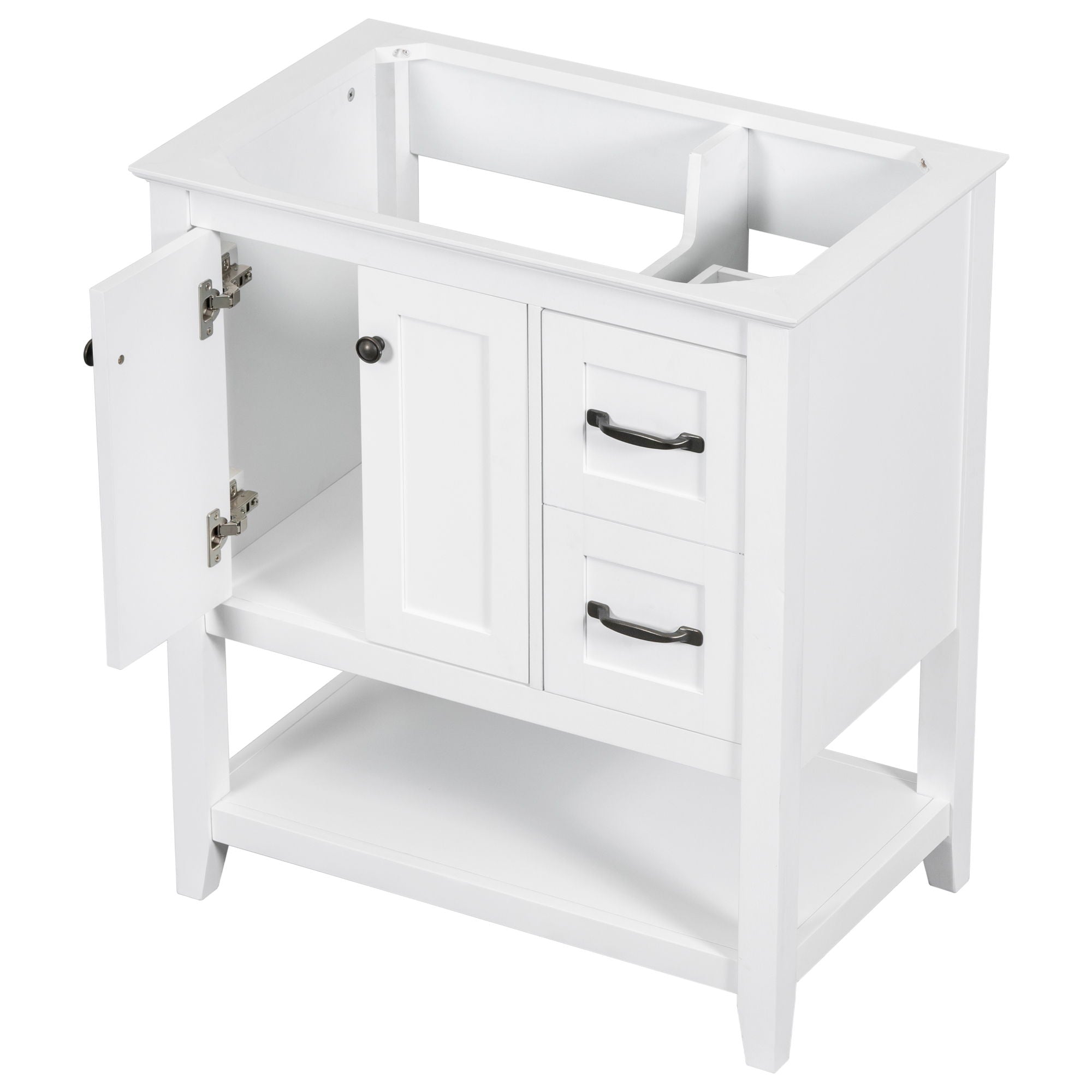 Bathroom Vanity Without Sink Top, Cabinet Base Only, Vanity With Multi-Functional Drawer - White