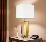 Table Lamp - Gold & White by Crown Mark | Bel Furniture
