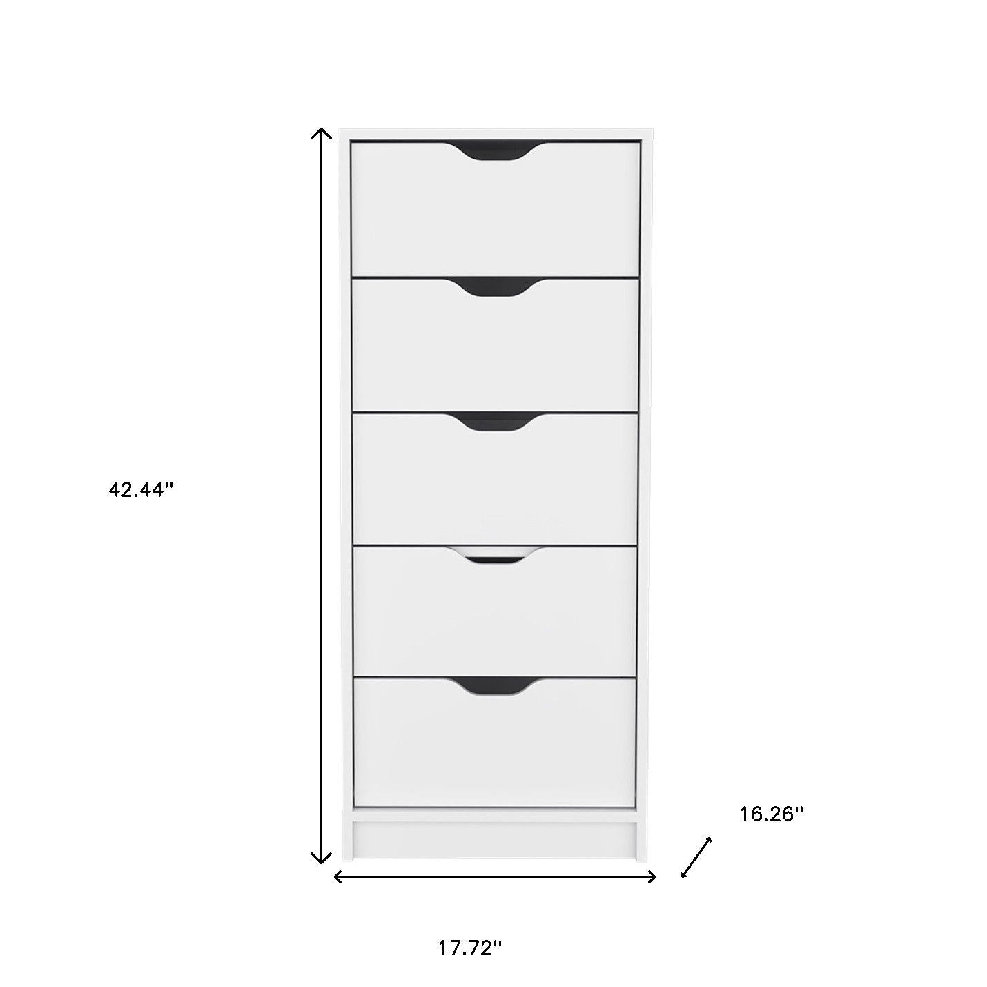 5 Drawer Standard Chest - White