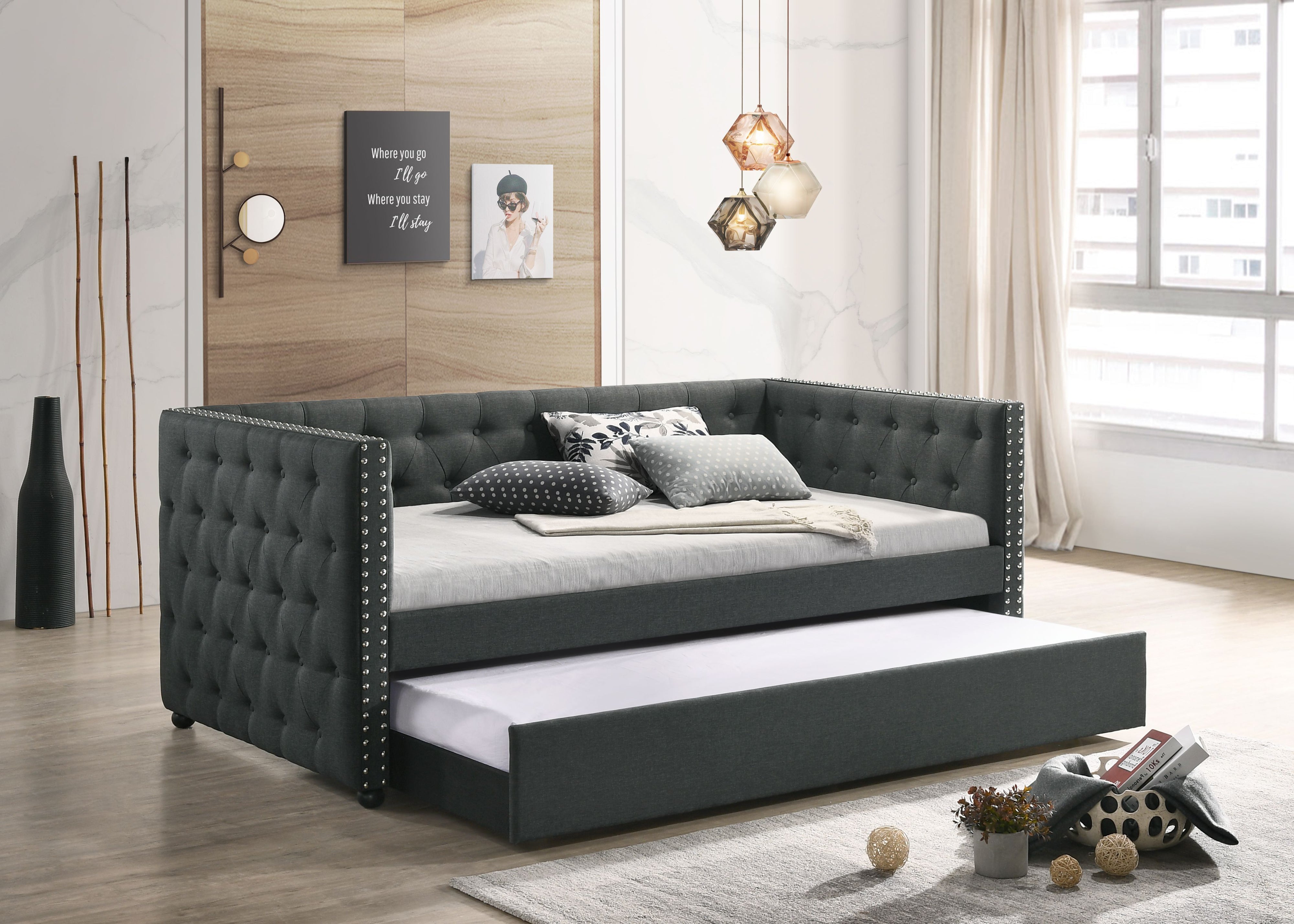 Romona - Full Daybed With Trundle - Gray