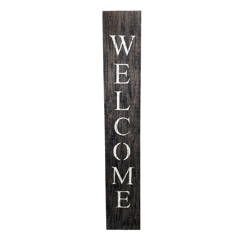 Rustic Front Porch Welcome Sign - Black / White