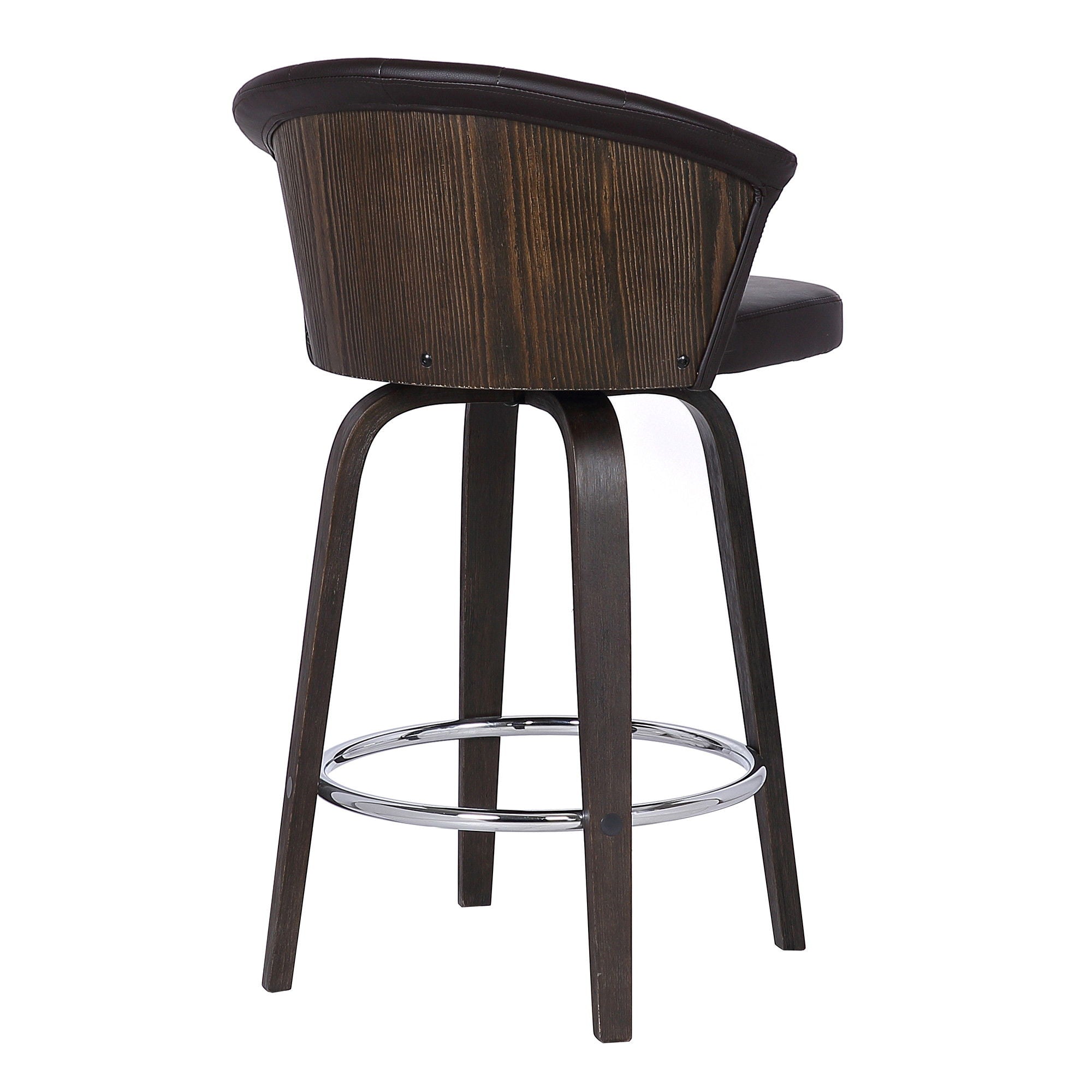 Swivel Low Back Counter Height Bar Chair - Dark Brown