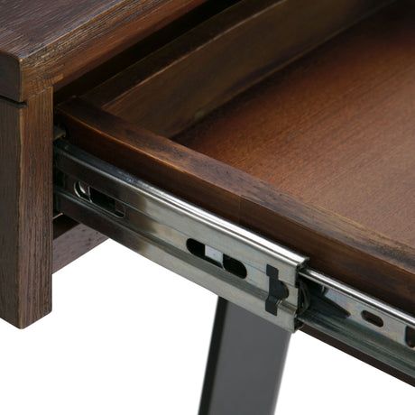 Lowry - Desk - Distressed Charcoal Brown by Simpli-Home | Bel Furniture