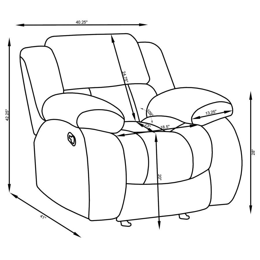 Weissman - Upholstered Padded Arm Glider Recliner - Gray