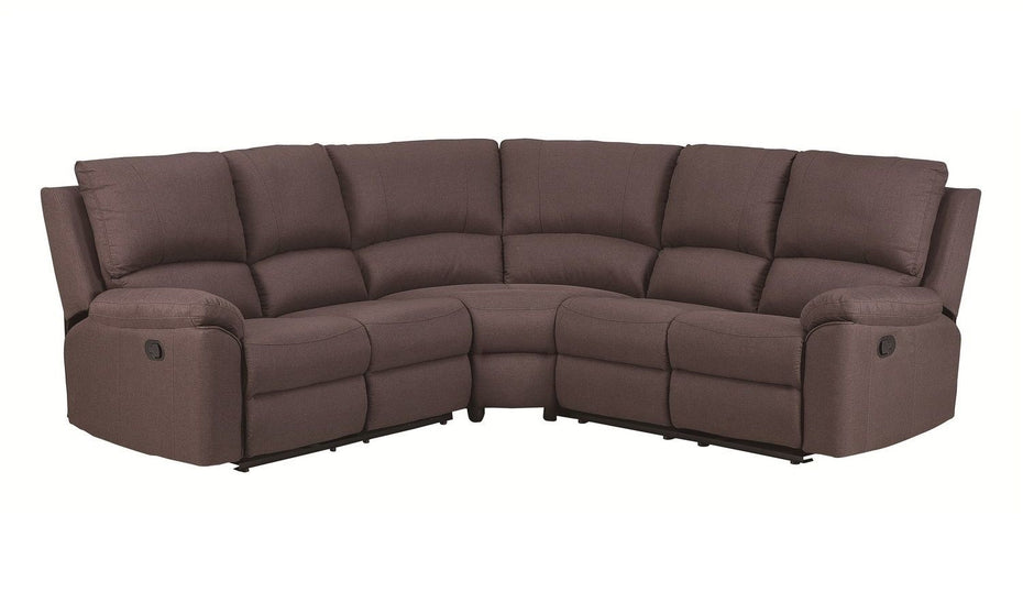 Polyester Blend Reclining U Shaped Three Piece Corner Sectional - Brown