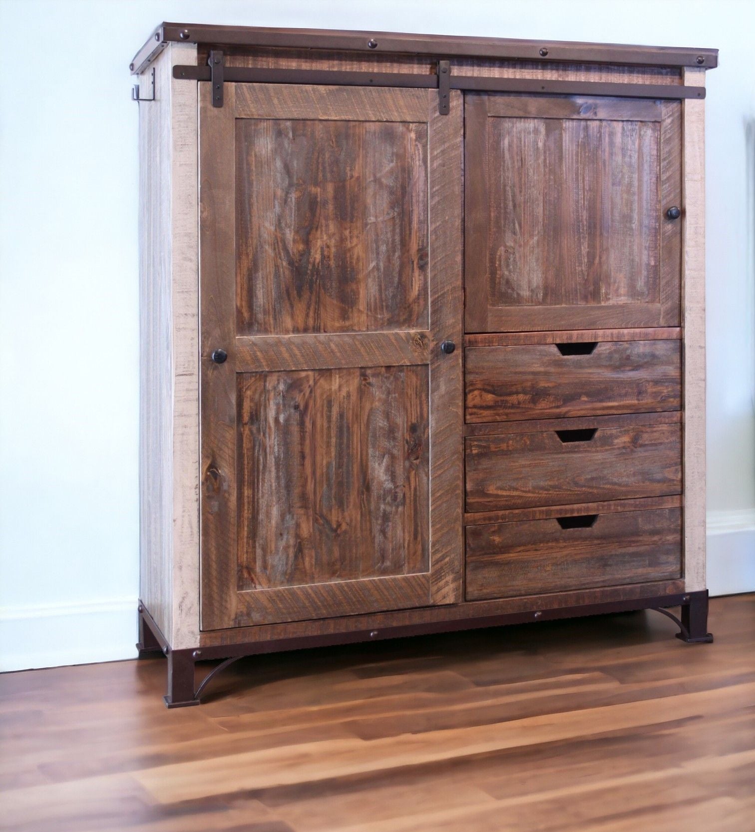 Solid Wood Three Drawer Gentlemans Chest - Brown