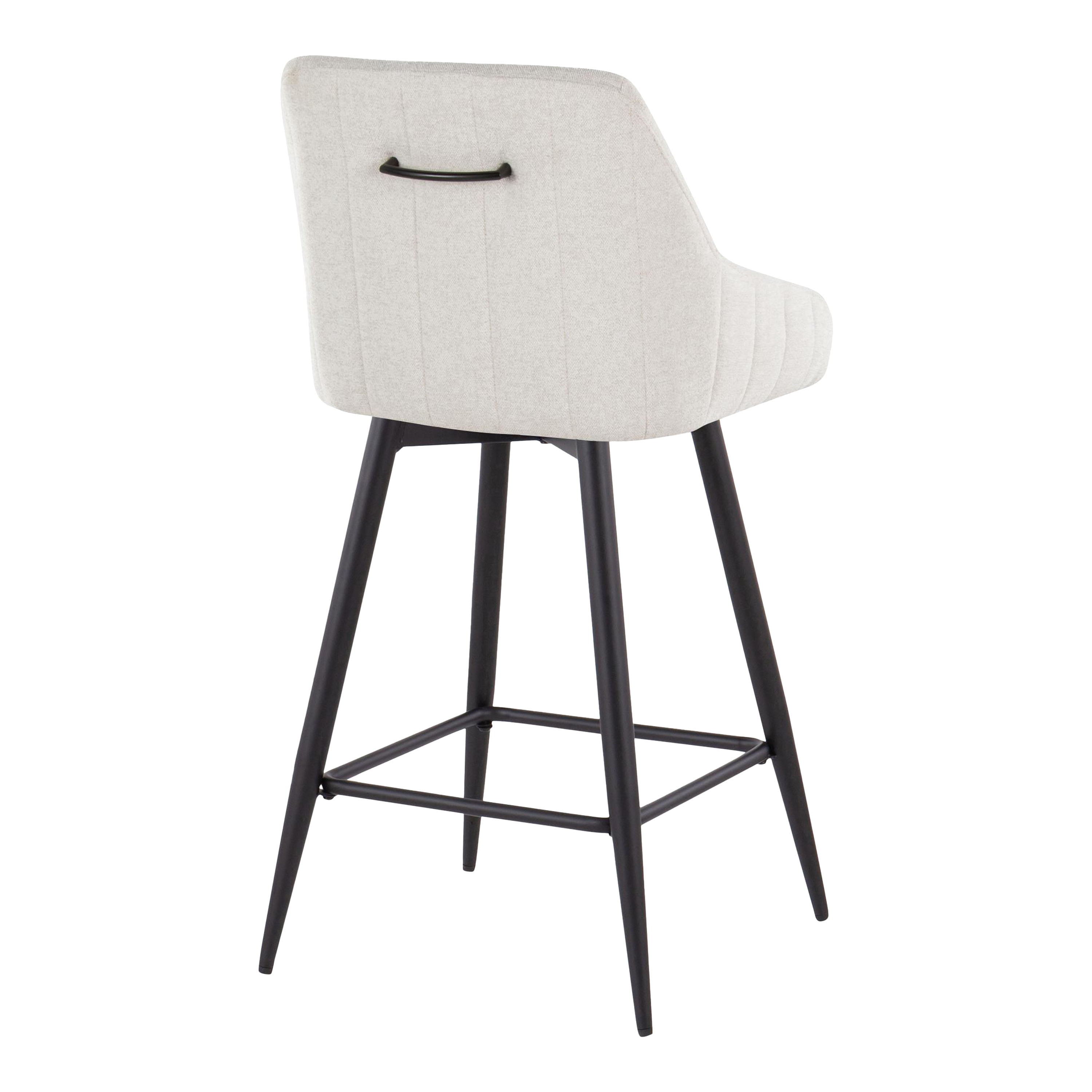 Hannah - Transitional Fixed Height Counter Stool With Swivel With Square Footrest (Set of 2)