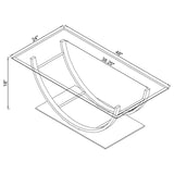 Danville - Rectangular U-Shaped Glass Top Table by CoasterEssence | Bel Furniture