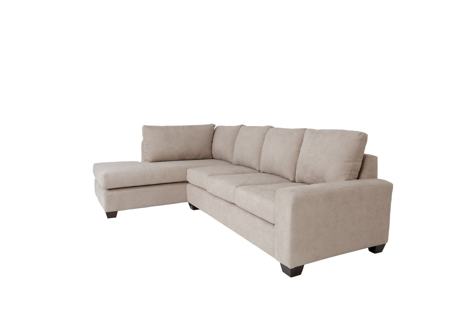 Polyester Blend L Shaped Two Piece Sectional - Tan