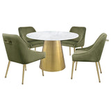 Ambrose - Round Marble Top Dining Table - Brushed Gold by Coaster Fine Furniture | Bel Furniture