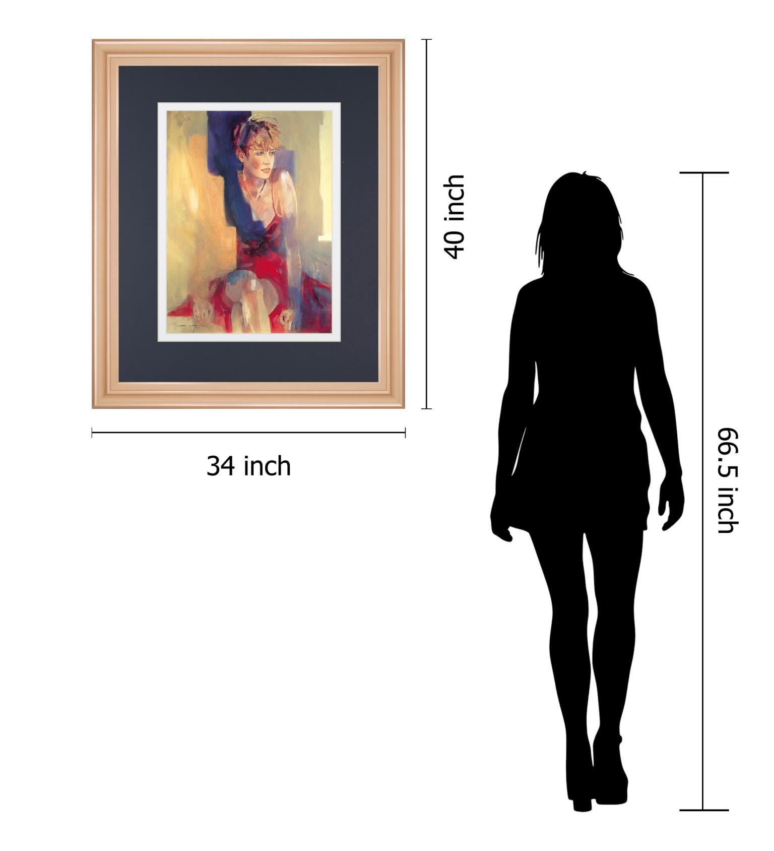 Odalisque L By Christine Comyn - Framed Print Wall Art - Yellow