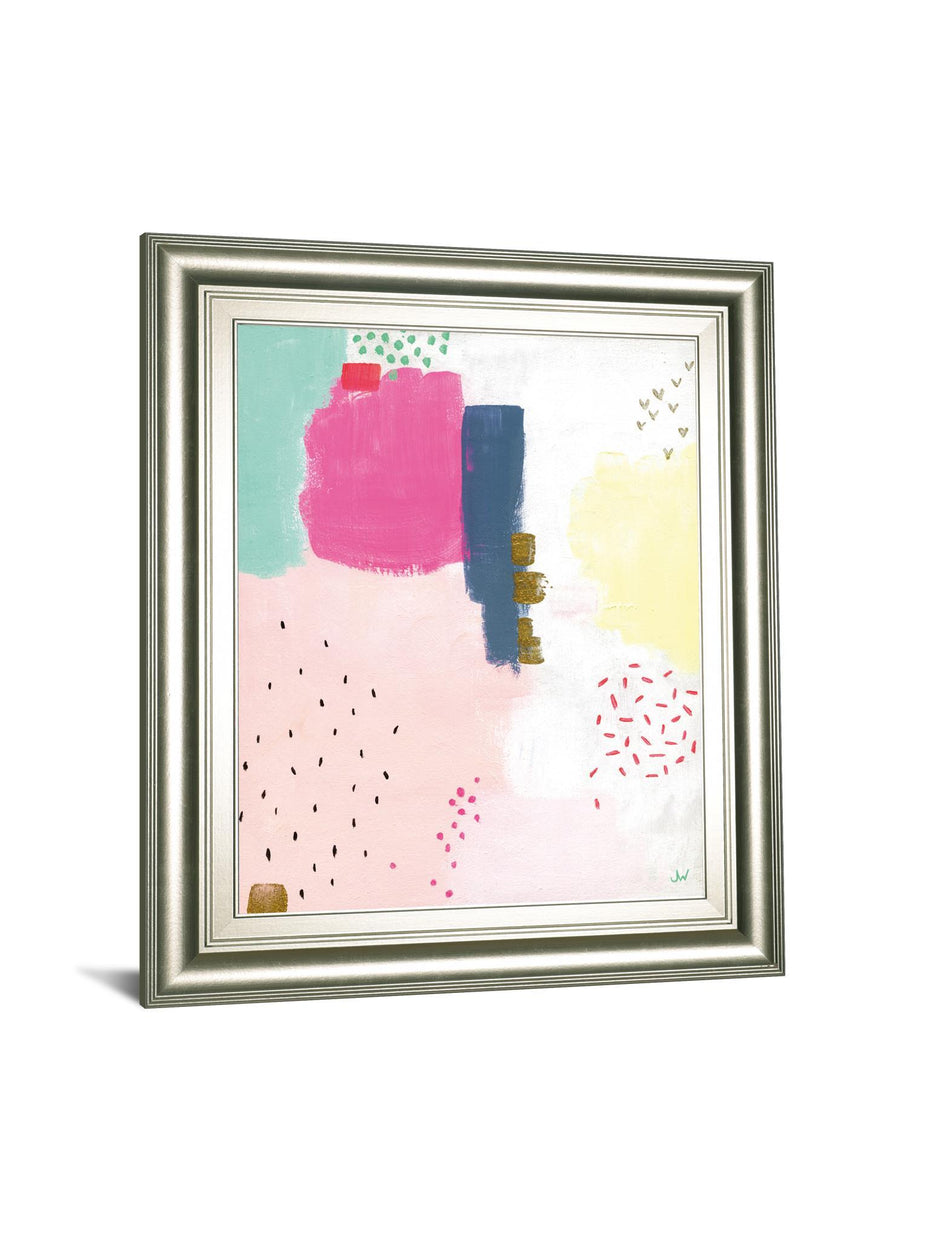 Dots And Colours-Speckle By Joelle Wehkamp - Framed Print Wall Art - Pink