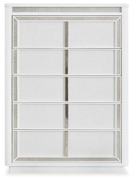 Chalanna - White - Five Drawer Chest by Signature Design by Ashley® | Bel Furniture