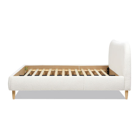 Roman - Curved Headboard Upholstered Platform Bed by Jennifer Taylor Home | Bel Furniture