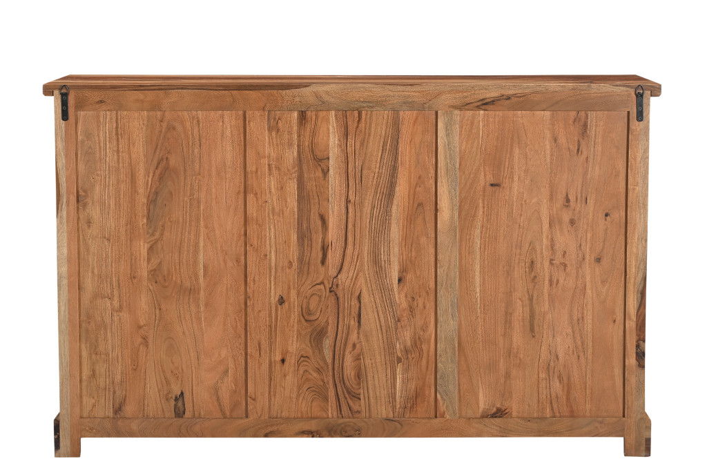 Solid Wood Live Edge Six Drawer Double Dresser - Brown