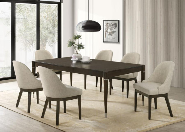 Reseda - Rectangular Dining Set Dark Brown 7 Pc. Table, 6 Chairs by Coaster Fine Furniture | Bel Furniture