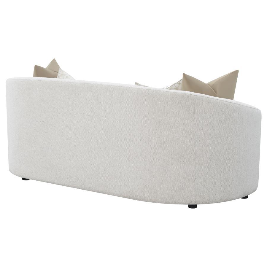 Rainn - Boucle Upholstered Sloped Arm Sofa - Latte by CoasterEssence | Bel Furniture