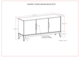Harper - 3 Door Sideboard Buffet / Storage Cabinet - Walnut Brown
