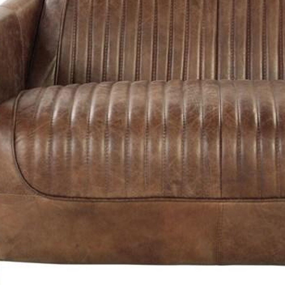 Leather Loveseat - Brown