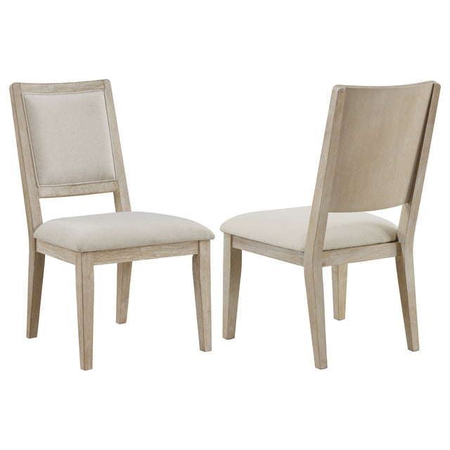 Trofello - Cushioned Dining Side Chair (Set of 2) - White Washed by Coaster Fine Furniture | Bel Furniture