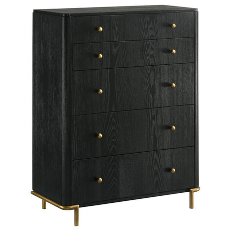 Arini - 5-Drawer Bedroom Chest Black by CoasterElevations | Bel Furniture