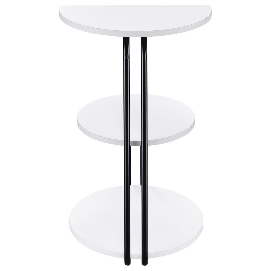 Hilly - 3-Tier Round Accent Side Table - White And Black by Coaster Fine Furniture | Bel Furniture