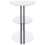 Hilly - 3-Tier Round Accent Side Table - White And Black by Coaster Fine Furniture | Bel Furniture