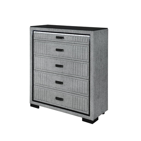 Isaiah - Upholstered Chest With LED Lighting - view 3