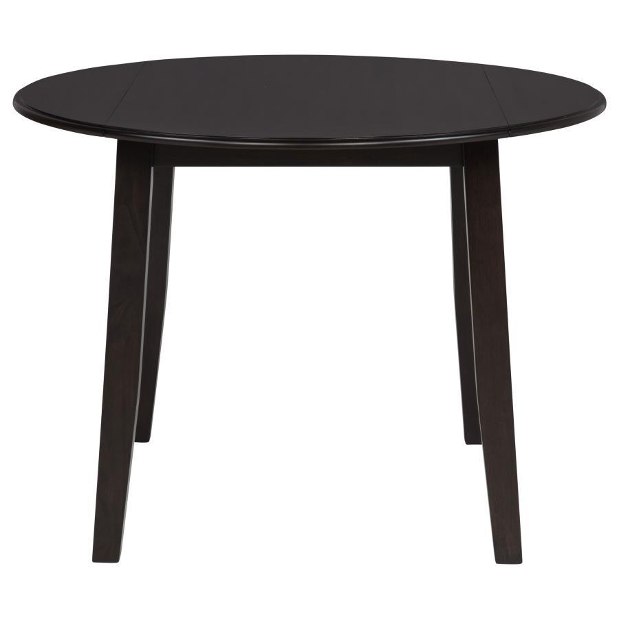 Catley - 5 Piece Round Drop Leaf Dining Table Set - Dark Coffee