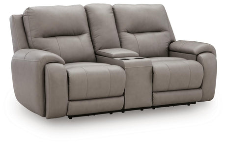 Real Moments Power Reclining Loveseat With Audio Seating Ash