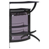 Dallas - 2-Shelf Curved Freestanding Home Bar Cabinet Black by CoasterEssence | Bel Furniture
