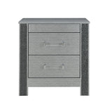 Lorenzo - Nightstand With Hidden Compartment And Handles - Silver