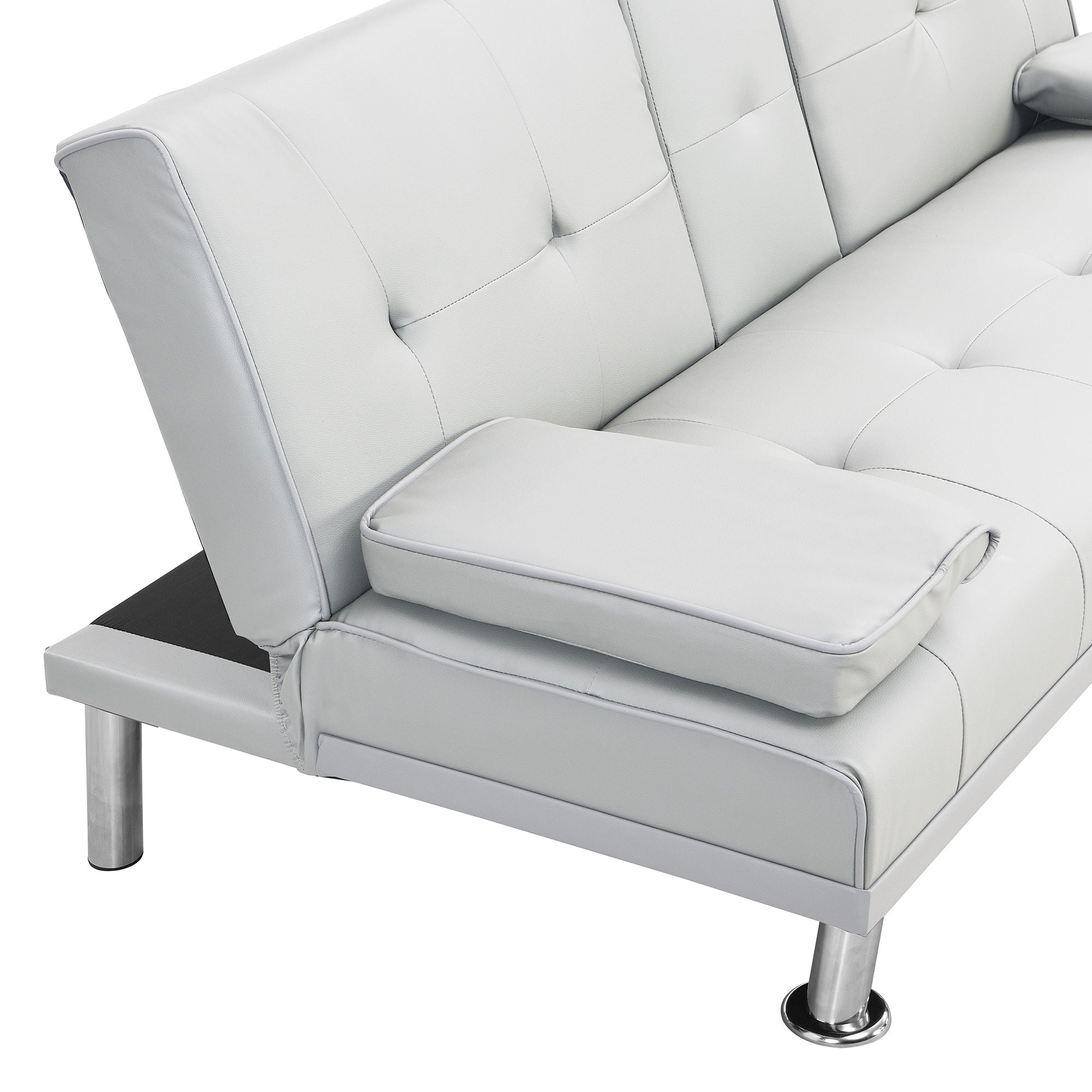 Futon Sofa Bed With Armrest Two Holders