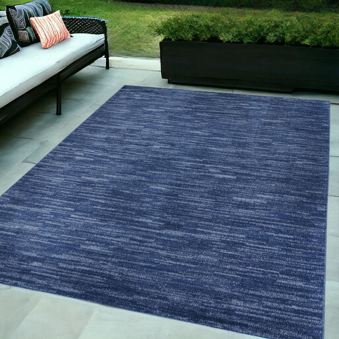 5' X 7' Non Skid Indoor / Outdoor Area Rug - Blue