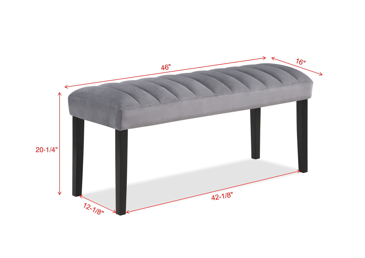 Pascal - Bench - Gray by Crown Mark | Bel Furniture