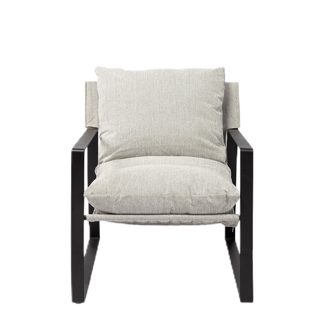 Fabric Lounge Chair - Gray / Black