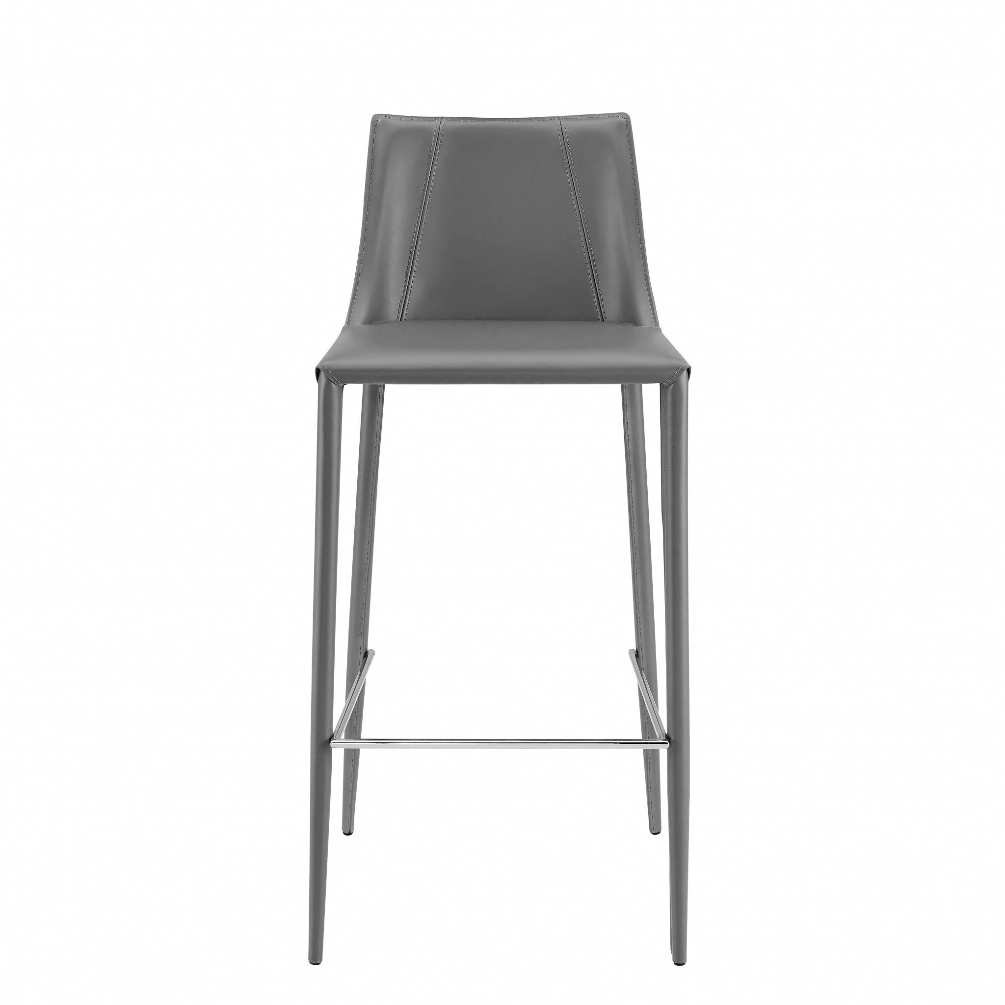 Steel Low Back Bar Height Bar Chair - Gray