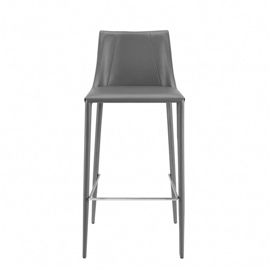 Steel Low Back Bar Height Bar Chair - Gray