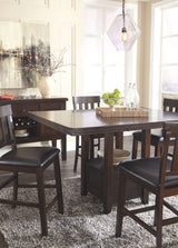 Haddigan - Dark Brown - Rectangular Dining Room Counter Extension Table by Signature Design by Ashley® | Bel Furniture
