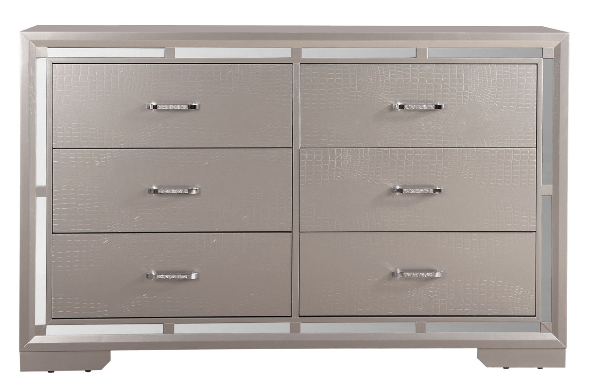 Alana - Dresser - Silver Champagne by Glory Furniture | Bel Furniture