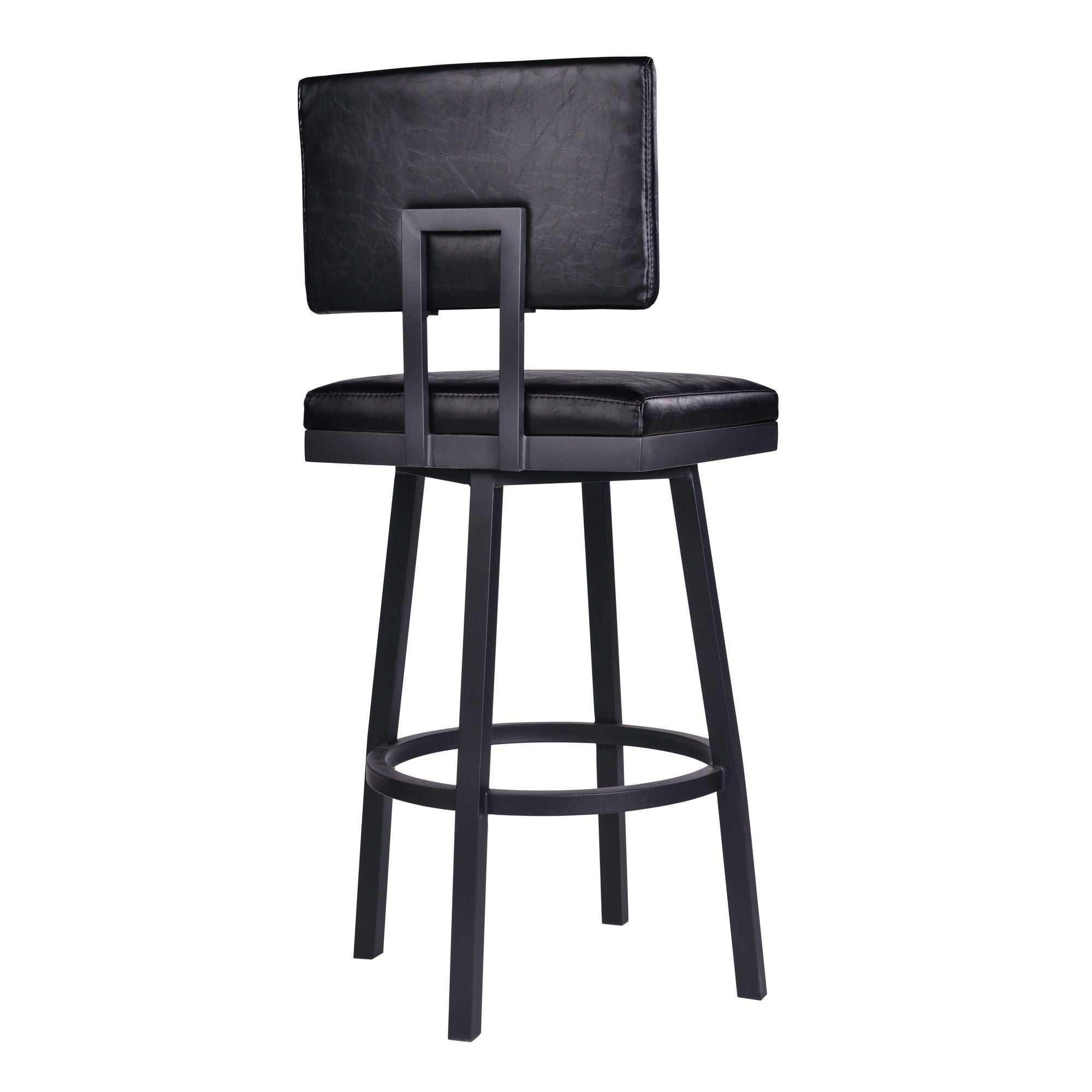 Swivel Bar Height Bar Chair - Black