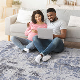 Payas - 6' X 9' Abstract Area Rug - Gray / Denim