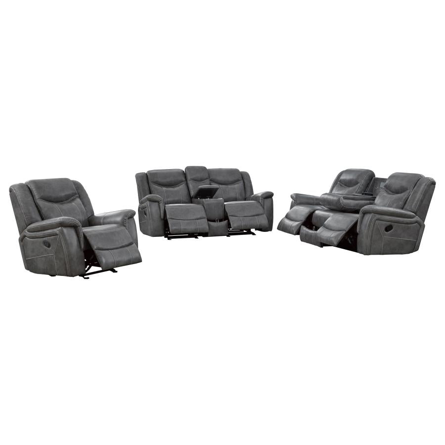 Conrad - Upholstered Padded Arm Motion Sofa Set