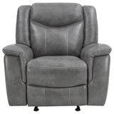 Conrad - Upholstered Padded Arm Glider Recliner - Gray