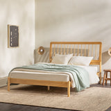 Mid-Century Modern Solid Wood Spindle Bed by Walker Edison | Bel Furniture