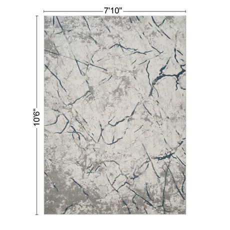 Geometrix - 7'10" X 10'6" Area Rug, Geometric 3D Effect - Ivory / Gray - view 4