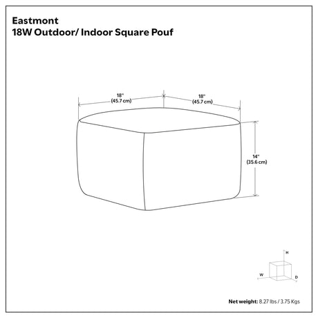 Eastmont - Outdoor / Indoor Pouf - Cream - view 2